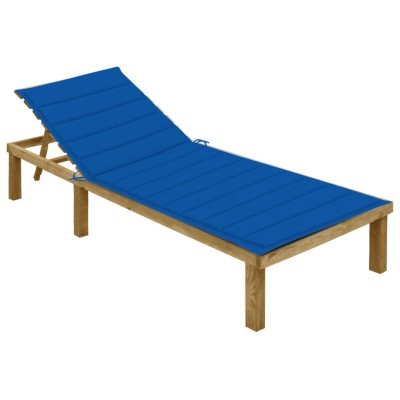 Sun lounger with royal blue...