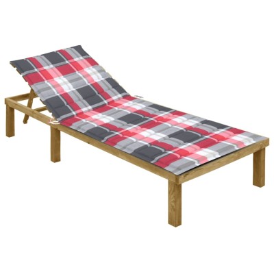 Sun lounger with red...