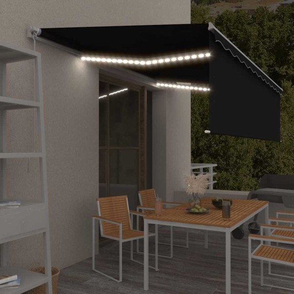 Manual retractable awning, anthracite, 5x3m