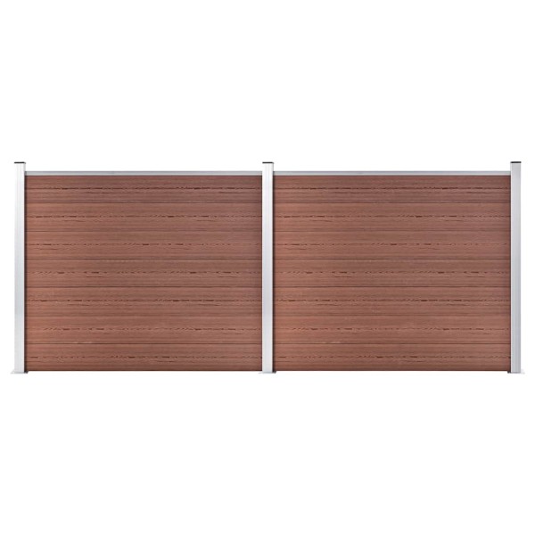 Set of fence segments, brown, 353x146cm, WPC