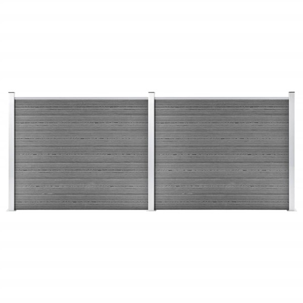 Fence segment set, gray, 353x146cm, WPC