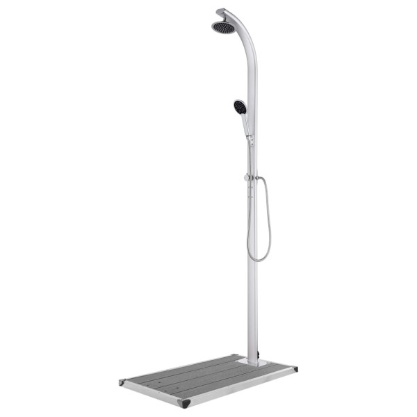 Garden shower with gray base, 220cm, aluminum (315943+48205)