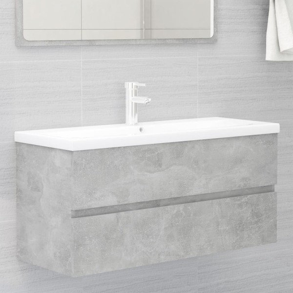 Washbasin cabinet with built-in washbasin, concrete grey, MDP
