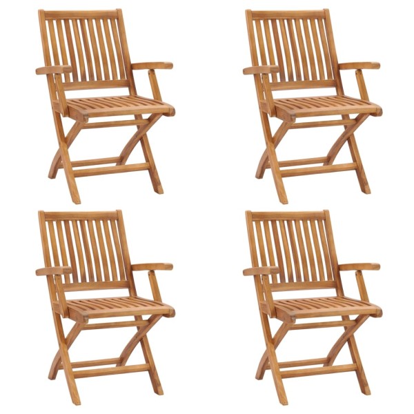 Folding garden chairs, 4 pcs., solid teak wood