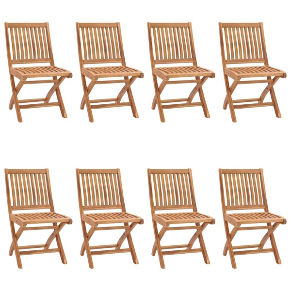 Folding garden chairs, 8 pcs., solid teak wood