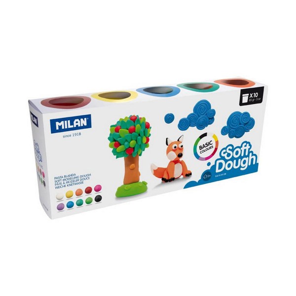 Žaidimas iš plastilino Milan Soft dough 913510B Geltona Mėlyna Spalvotas 85 g Daržovė (10 vnt.)