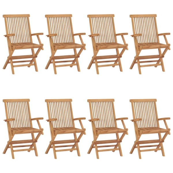 Garden chairs, 8 pcs., solid teak wood (41999+2x312277)