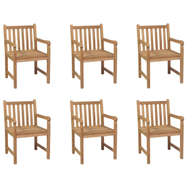Outdoor chairs, 6 pcs., solid teak