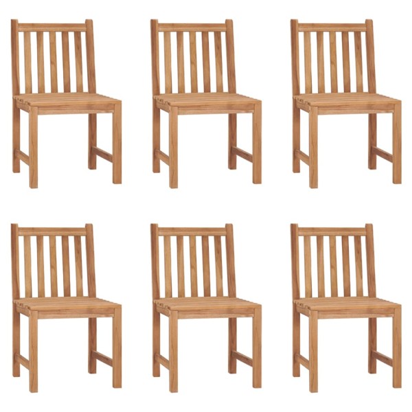 Garden chairs with cushions, 6 pcs., solid teak wood