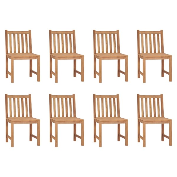 Garden chairs, 8 units, solid teak wood