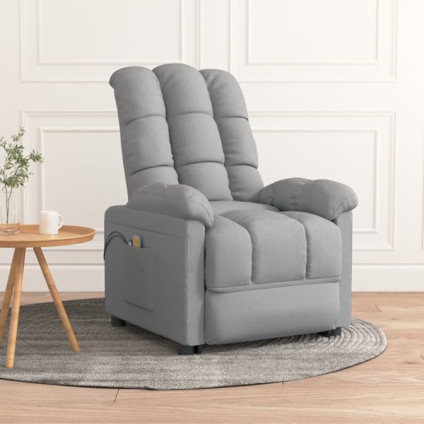 Electric massage chair, light gray color, fabric