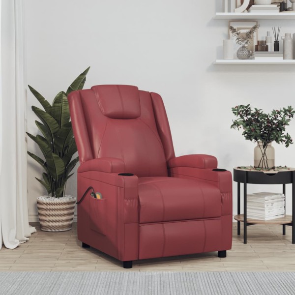 Electric massage chair, red wine, artificial leather
