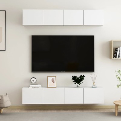 TV cabinets, 4 pcs., white,...