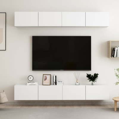 TV cabinets, 4 pcs., white,...