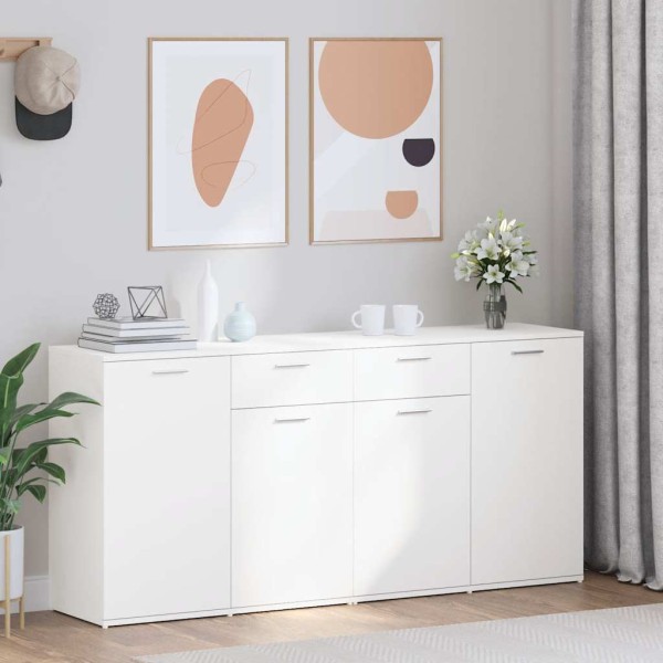 Side cabinet, white, 160x36x75cm, processed wood