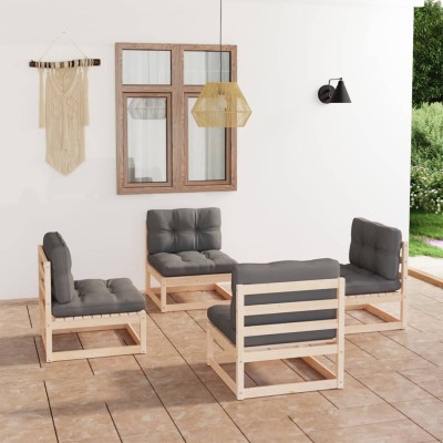 Garden set with cushions, 4...