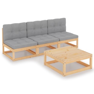 Garden set with cushions, 4...