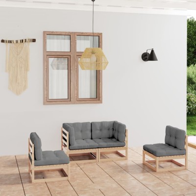 Garden set with cushions, 4...