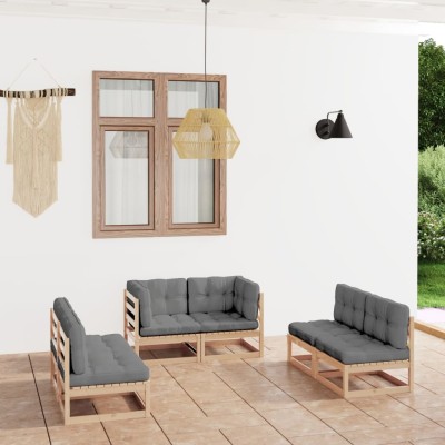 Garden set with cushions, 6...