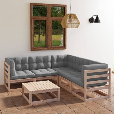Garden set with cushions, 6...