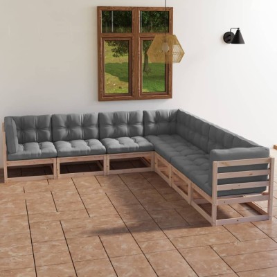 Garden set with cushions, 7...