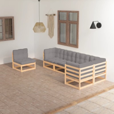 Garden set with cushions, 6...