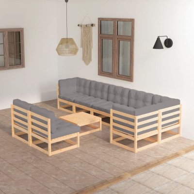 Garden set with cushions, 9...