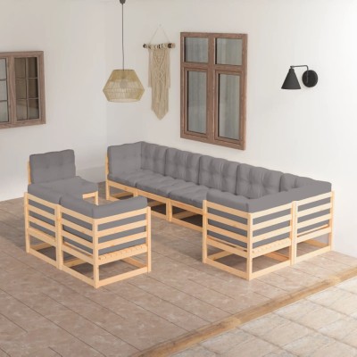Garden set with cushions, 9...