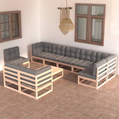 Garden set with cushions,...