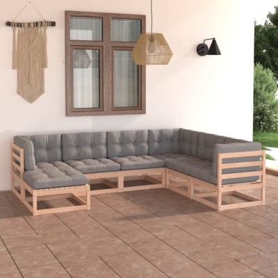 Garden set with cushions, 7...