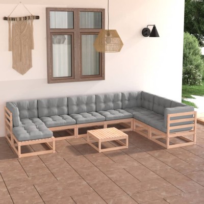 Garden set with cushions, 9...