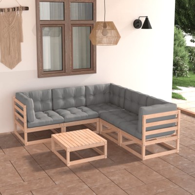 Garden set with cushions, 6...