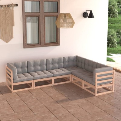 Garden set with cushions, 6...