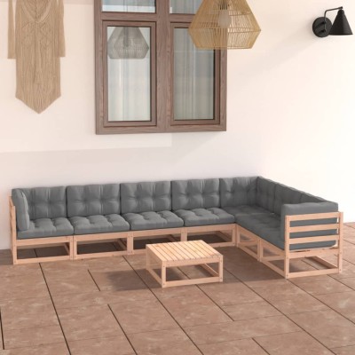 Garden set with cushions, 8...