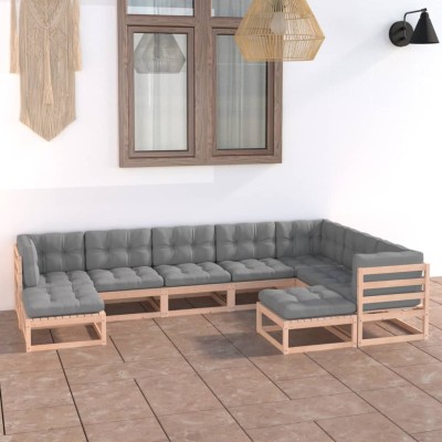 Garden set with cushions, 9...