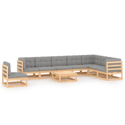 Garden set with cushions, 9...