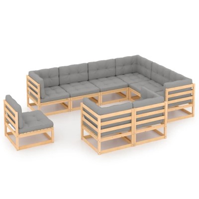 Garden set with cushions, 9...