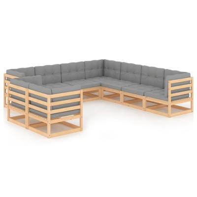 Garden set with cushions, 9...