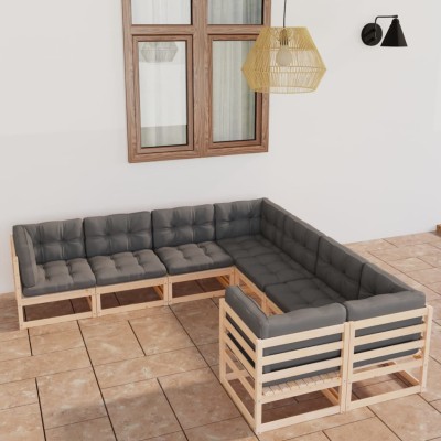 Garden set with cushions, 8...
