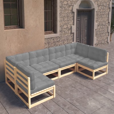 Garden set with cushions, 6...