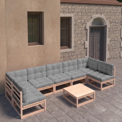 Garden set with cushions, 8...