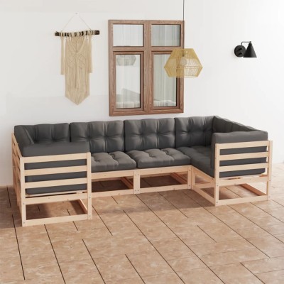 Garden set with cushions, 6...