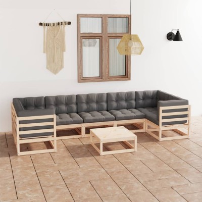 Garden set with cushions, 8...