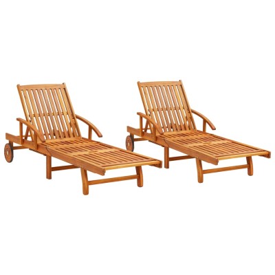 Sun loungers, 2 pcs., solid...