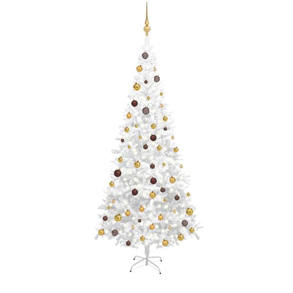 Artificial lighted Christmas tree, white, 240cm, L