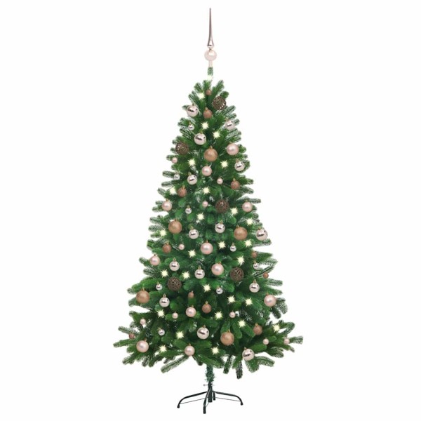 Artificial lighted Christmas tree with toys, green, 180cm