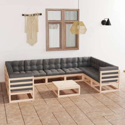 Garden set with cushions,...