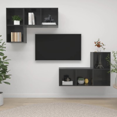 Wall TV cabinets, 4 pcs.,...