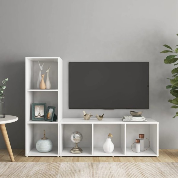 TV cabinets, 2 pcs., white, 107x35x37cm, MDP