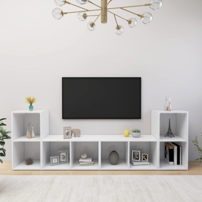 TV cabinets, 4 pcs., white,...